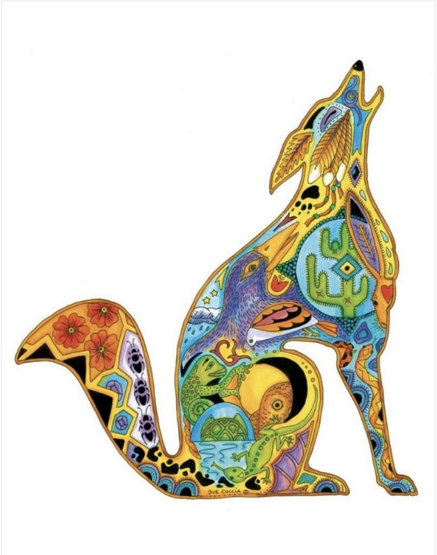 12" x 14" Coyote Framed Art Print by Sue Coccia (1 of 1)