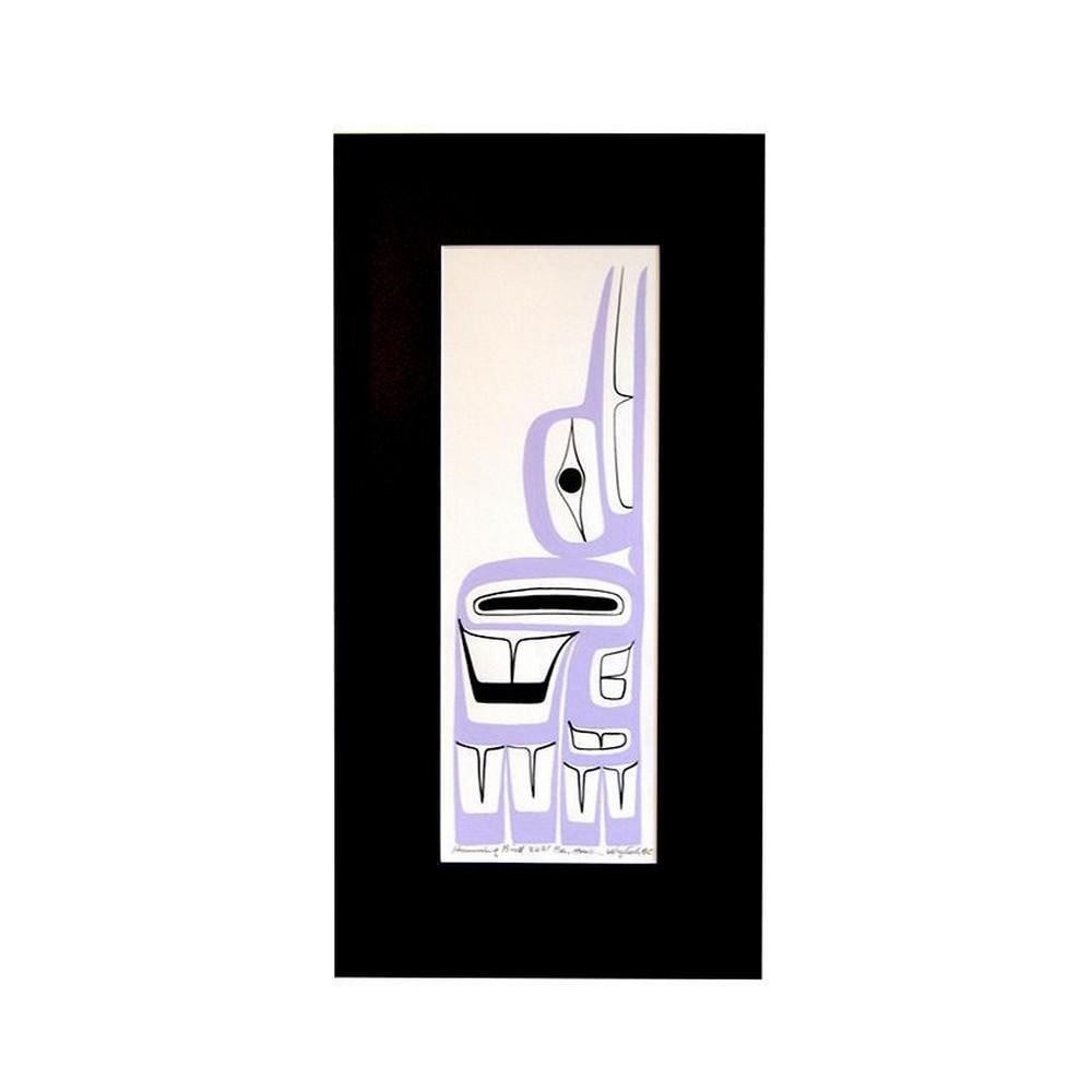 20" x 10.5" Purple Hummingbird Framed Original Painting by Ben Houstie: 20" x 10.5" Purple Hummingbird Framed Original Painting by Ben Houstie Hummingbird: Represents joy and healing. It is a messenger spirit and bearer of the good news that brings more love into