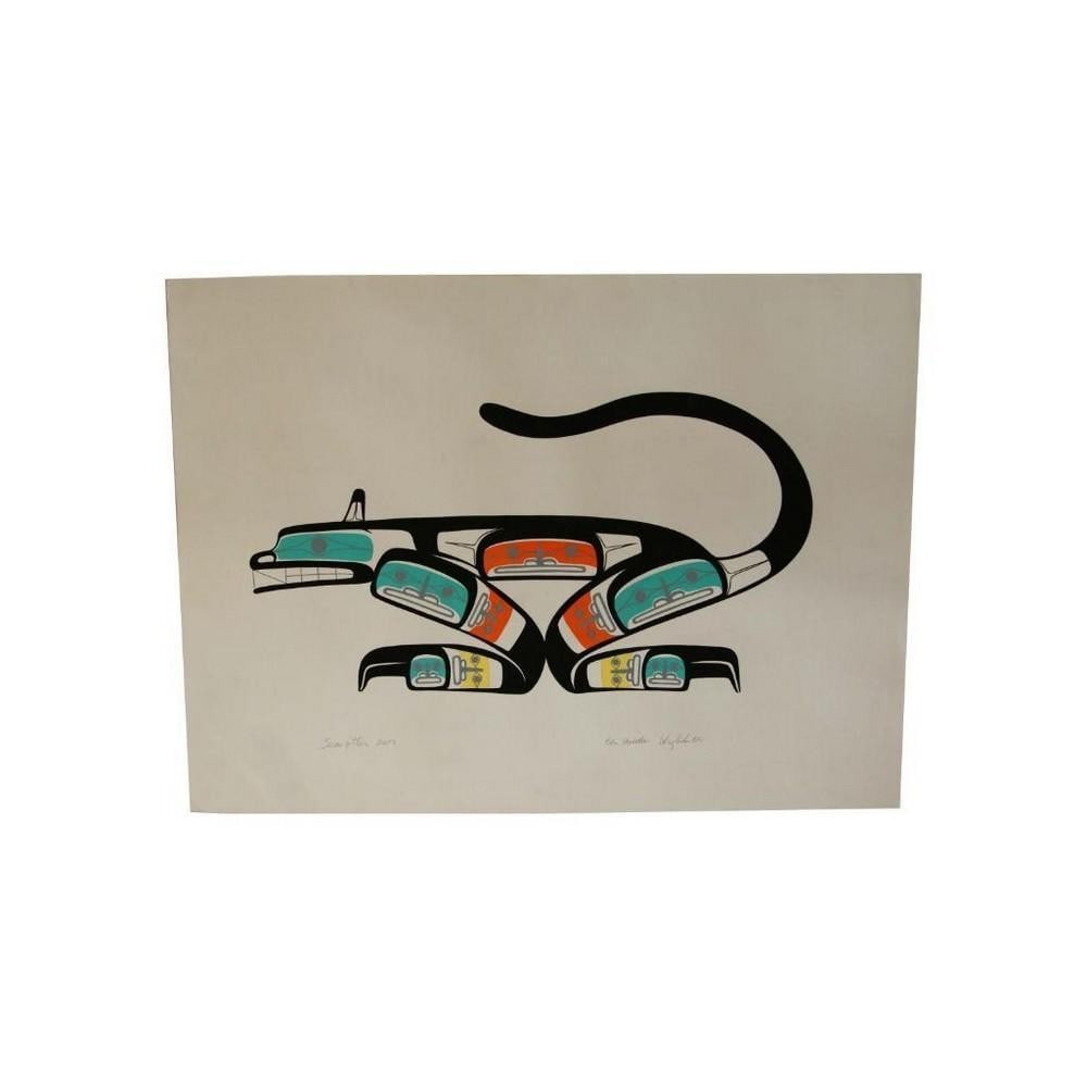 30" x 22" Original Colourful Sea Otter Painting by Ben Houstie (1 of 1)