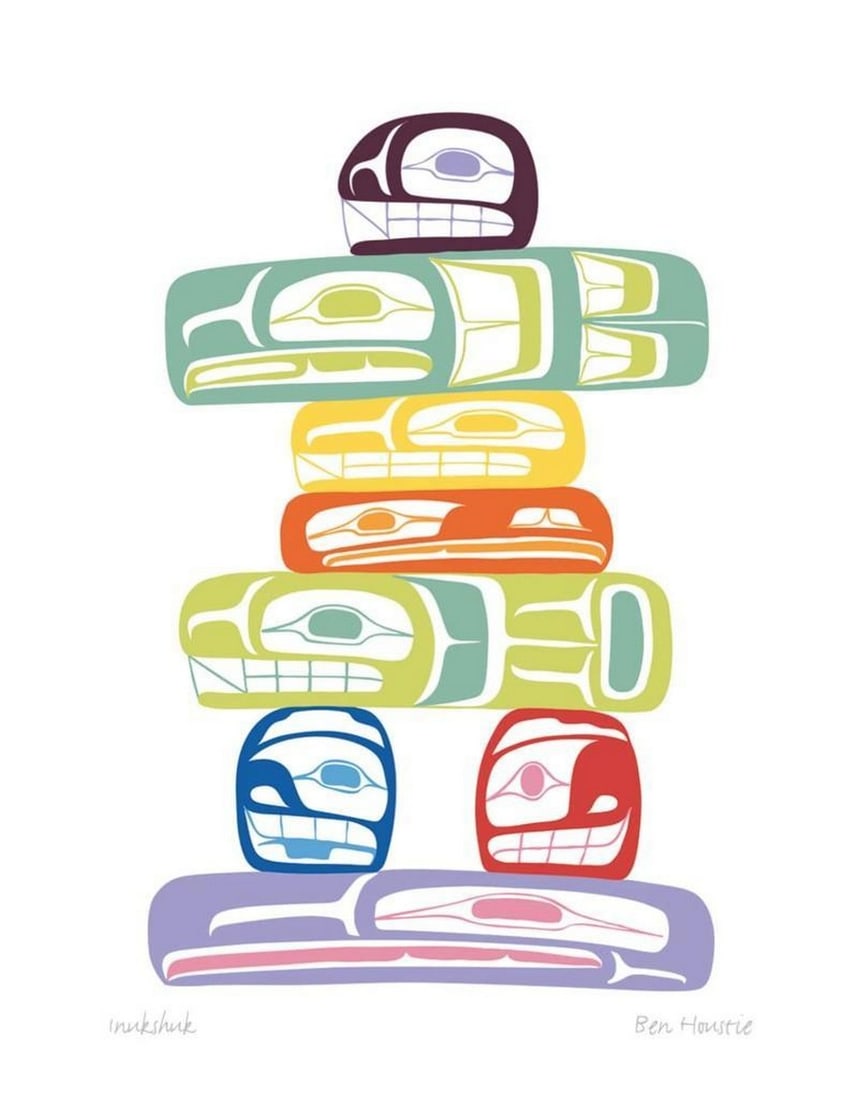 24.5?? X 30?? LIMITED EDITION INUKSHUK FRAMED PICTURE BY BEN HOUSTIE (1 of 1)