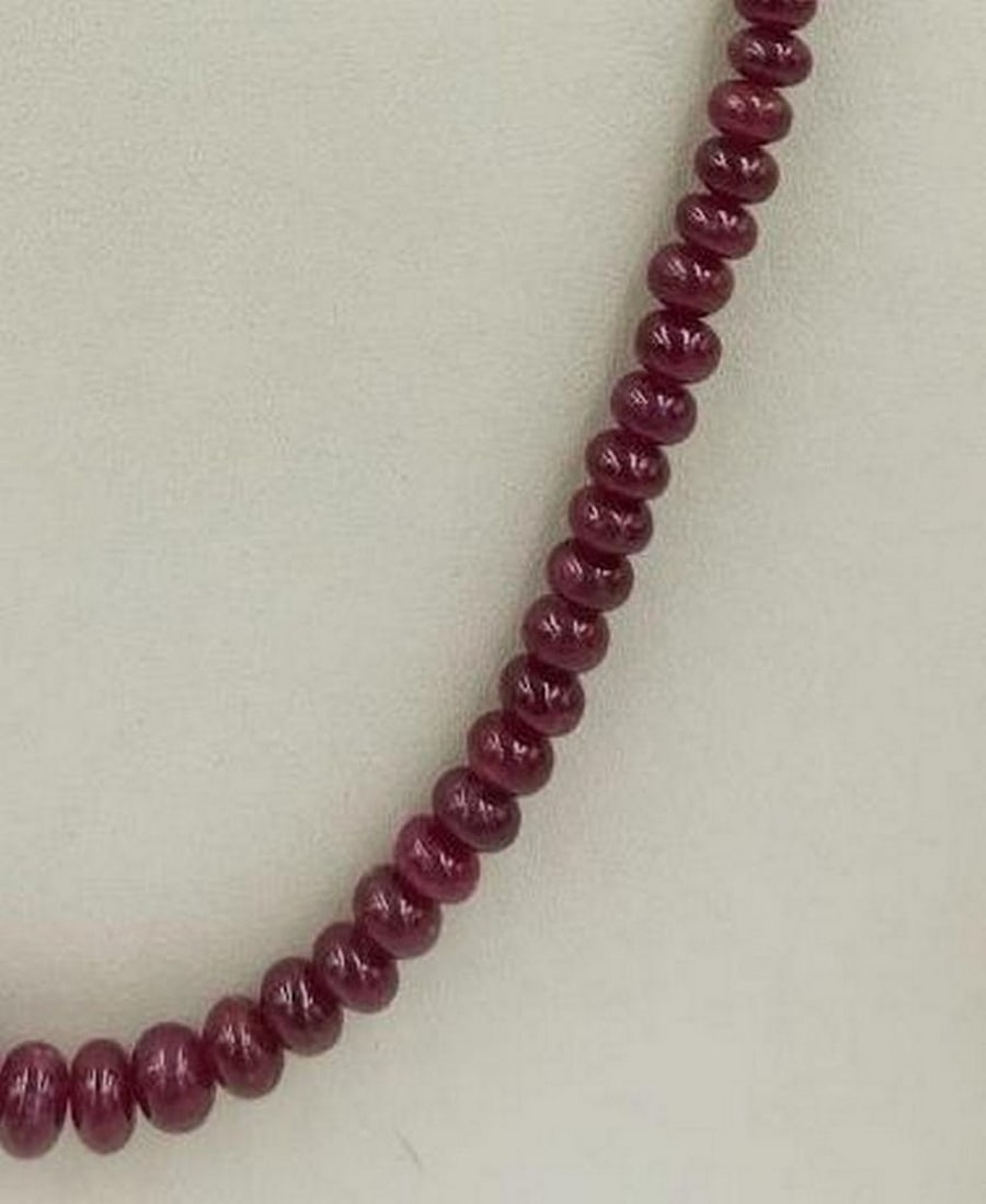 18" Ruby Beads String Necklace - 2