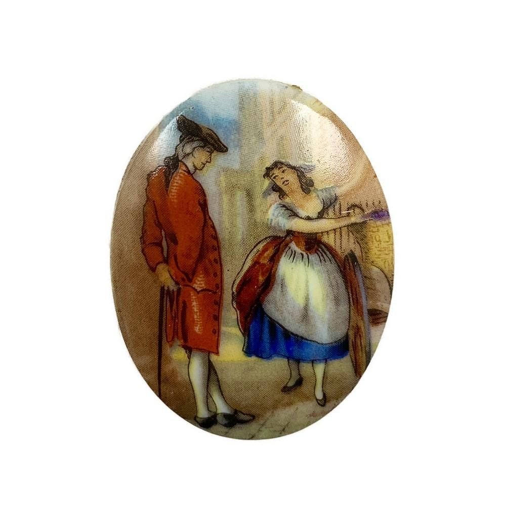 Vibrant Vintage Cameo Brooch Panel: Vibrant Vintage Cameo Brooch Panel Displaying two lovers long ago.This piece is very versatile as you can turn it into any kind of jewelry piece you like or even add to home decor. Dimensions: