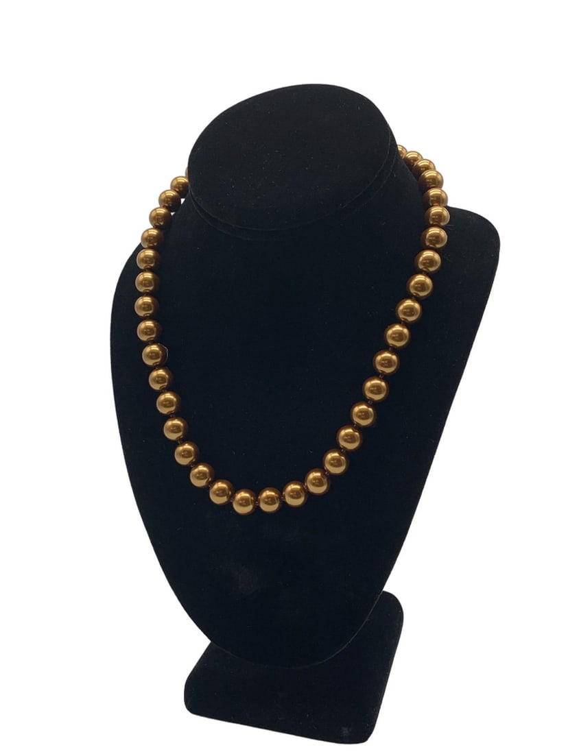 18" AAA+ BROWN ROUNDED BEAD PEARL NECKLACE (1 of 6)