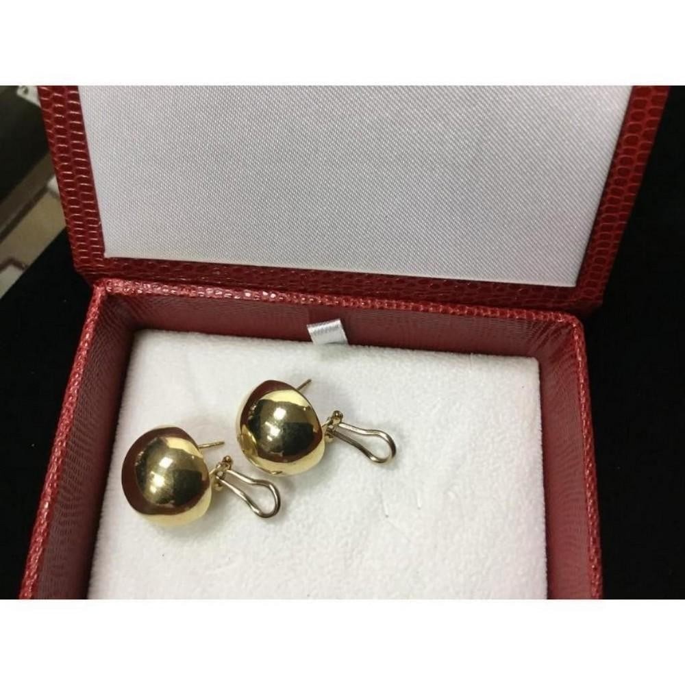 Pair of Ladies 14K Yellow Gold Vintage Full Moon Earrings (1 of 3)