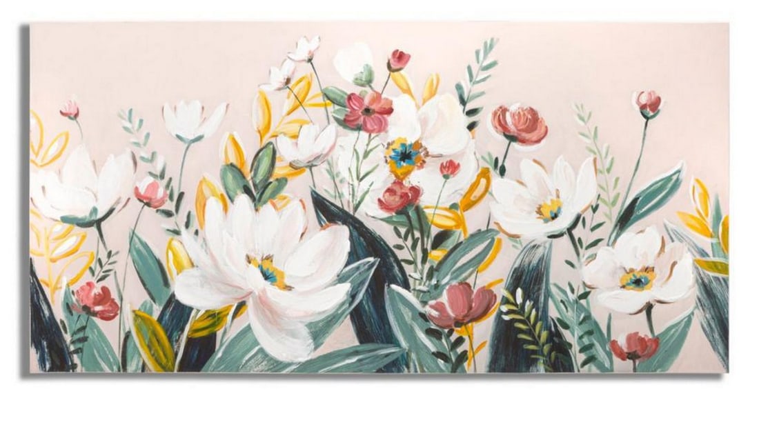 Colourful Spring Floral Canvas Painting - 27.3" x 23.6" (1 of 3)