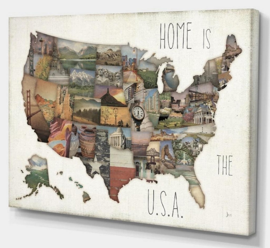 Home is the USA Photo Map Canvas Print (1 of 1)
