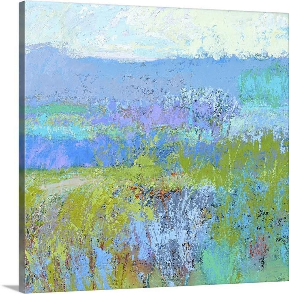 Color Field 41 Canvas Reproduction: Color Field 41 Canvas Reproduction By Jane Schmidt Contemporary landscape painting in vibrant blue, green, and turquoise shades. Width: 20 inches Height: 20 inches View photos for further
