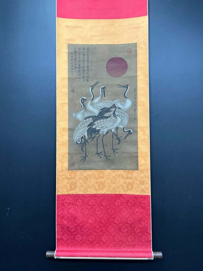 Inspired Chinese Brush Handpainting on Silk Scroll Bearing the Mark of Cui Bai (1 of 9)