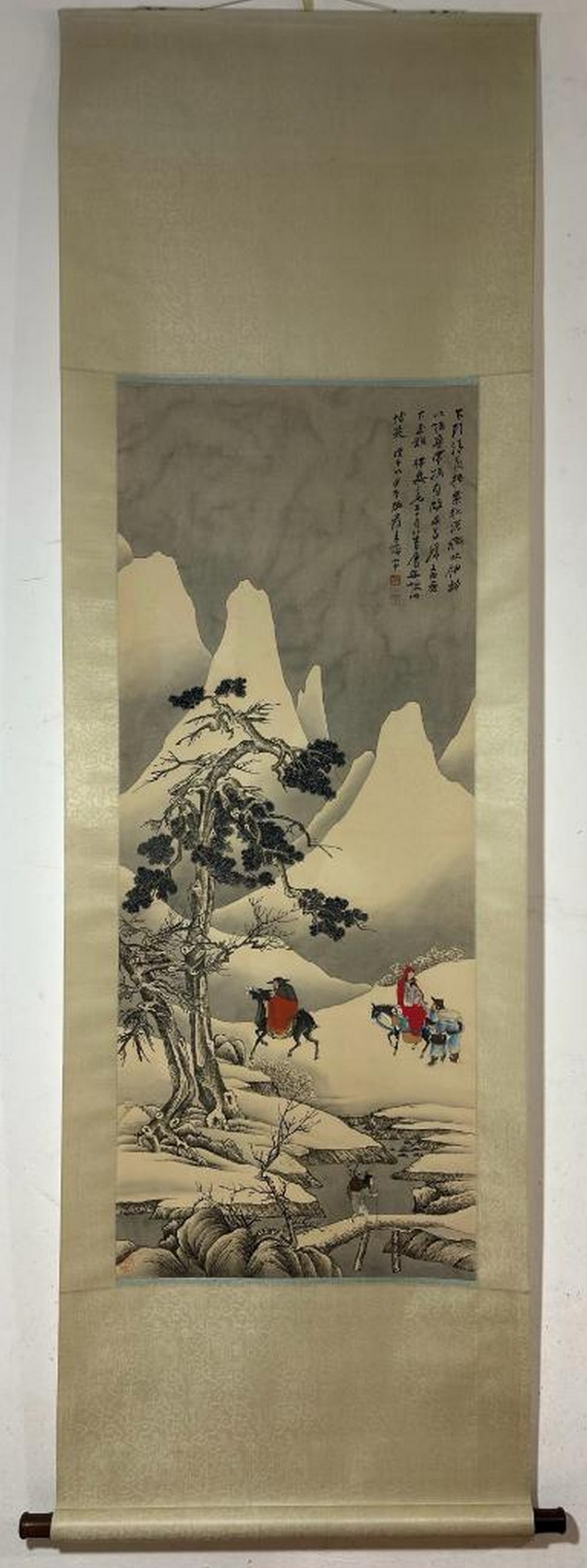 Inspired Chinese Brush Handpainting on Paper Scroll Bearing the Mark of Zhang Daqian (1 of 9)