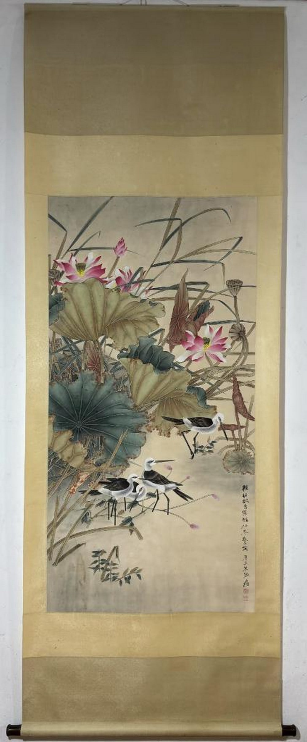 Inspired Chinese Brush Handpainting on Paper Scroll Bearing the Mark of Zhang Daqian (1 of 9)