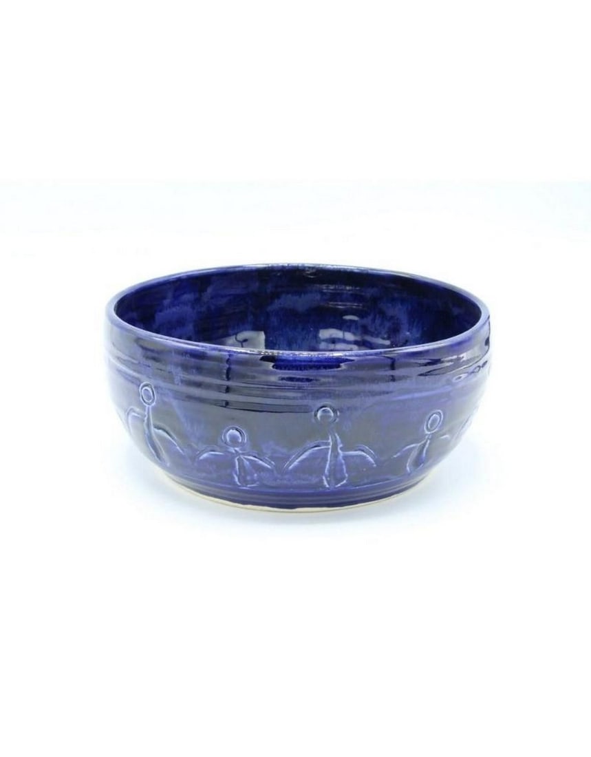 Cobalt Ceramic Large Friendship Bowl: Cobalt Ceramic Large Friendship Bowl The Friendship Bowl is a thoughtful gift that nourishes the soul. Designed to honor the tradition of sharing meals with loved ones, its depiction of a circle of