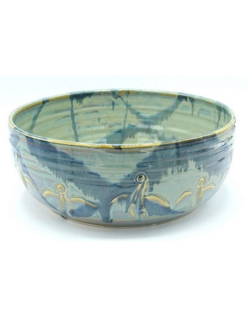 Green Ceramic XL Friendship Bowl: Green Ceramic XL Friendship Bowl The Friendship Bowl is a thoughtful gift that nourishes the soul. Designed to honor the tradition of sharing meals with loved ones, its depiction of a circle of friend