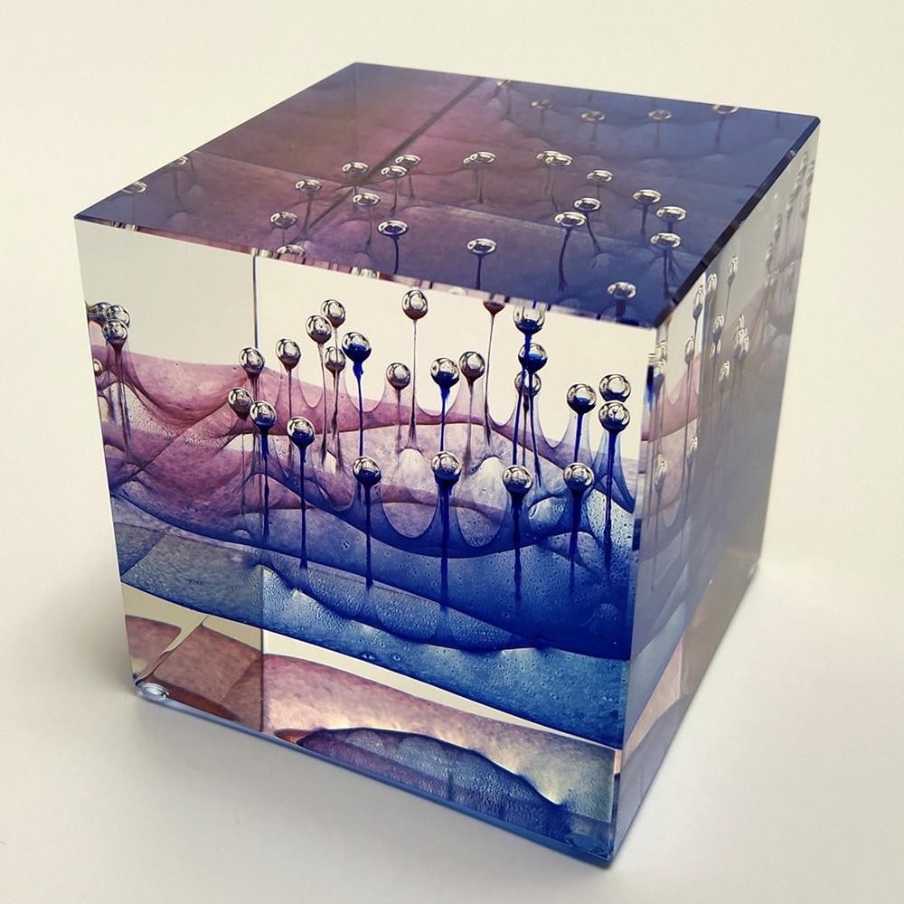Glass Cube Sculpture ‘Cube’ by Jan Stohanzl (1 of 4)