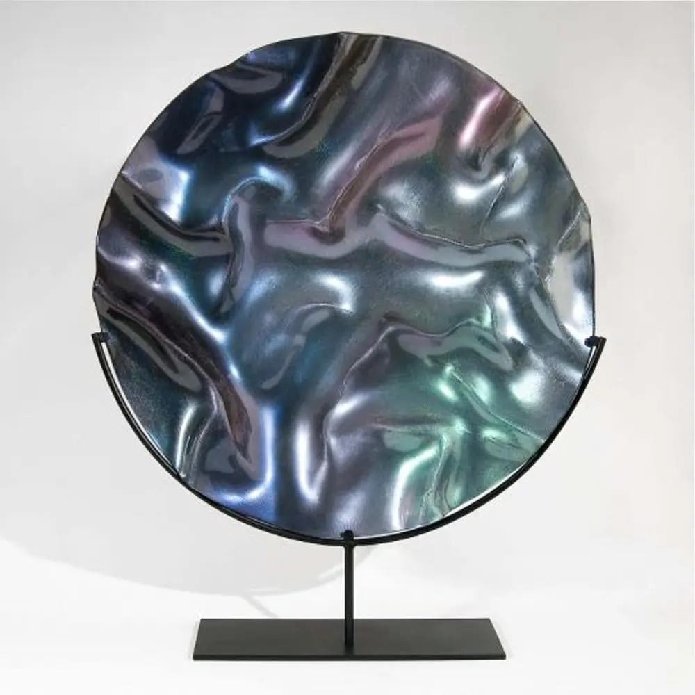 Sphere' Disc Glass Sculpture by Evans Atelier: 'Sphere' Disc Glass Sculpture by Evans Atelier Evans Atelier expands its signature disc glass sculpture range with the Sphere collection, featuring breathtaking 71 cm diameter spheres that st