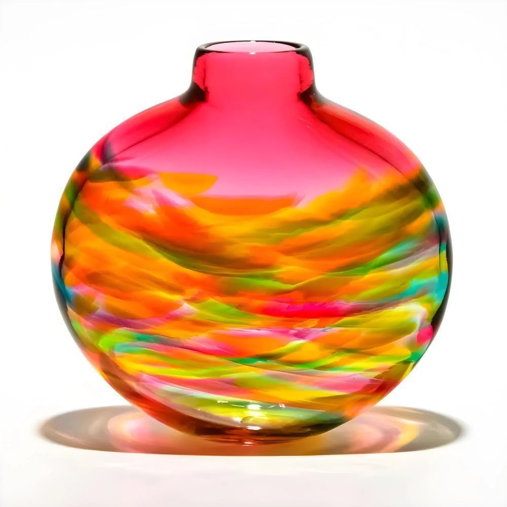 ‘Hazy Summer’ Raspberry Glass Vase by Michael Trimpol (1 of 1)