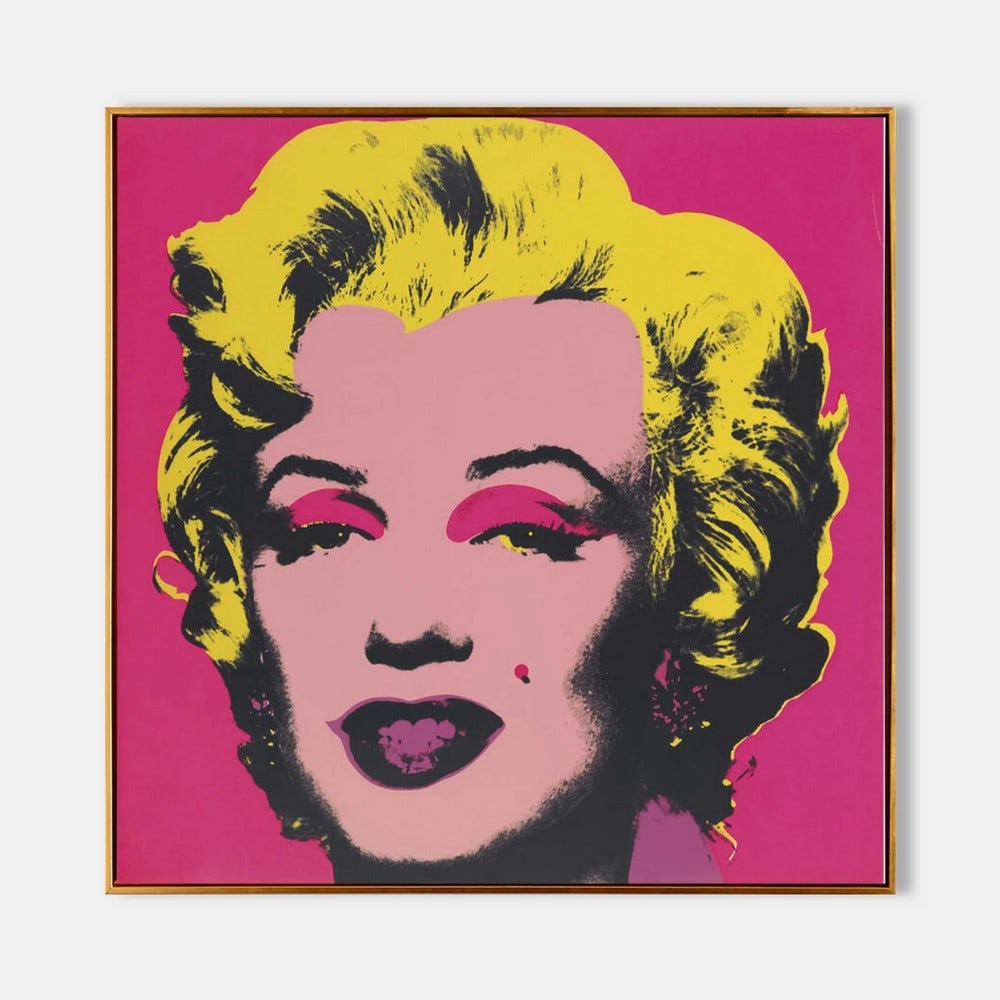 Marilyn Monroe Portrait Andy Warhol Inspired Pop Art Canvas Painting: Marilyn Monroe Portrait Andy Warhol Inspired Pop Art Canvas Painting Celebrate an icon with this Marilyn Monroe Portrait Andy Warhol-inspired pop art canvas painting. Featuring bold colors,