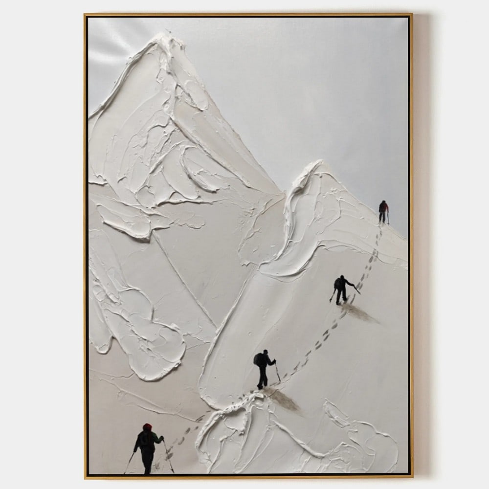 Plaster Art Painting of Mountain Hikers (1 of 1)