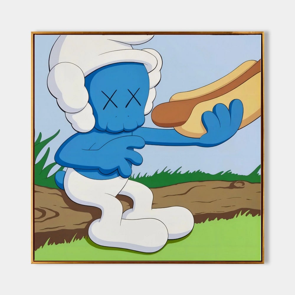 The Smurf Kaws Pop Art Inspired Canvas Painting (1 of 4)