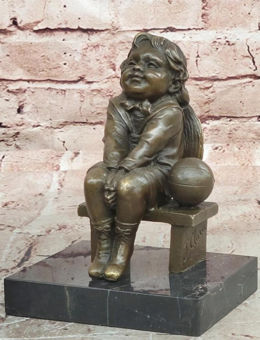 “Quiet Reflection?? Young Girl on a Bench Signed Bronze Sculpture by J. Clara – 5.5" x 5": “Quiet Reflection” Young Girl on a Bench Signed Bronze Sculpture by J. Clara – 5.5" x 5" “Quiet Reflection” is a charming bronze sculpture by J. Clara that captures a young g