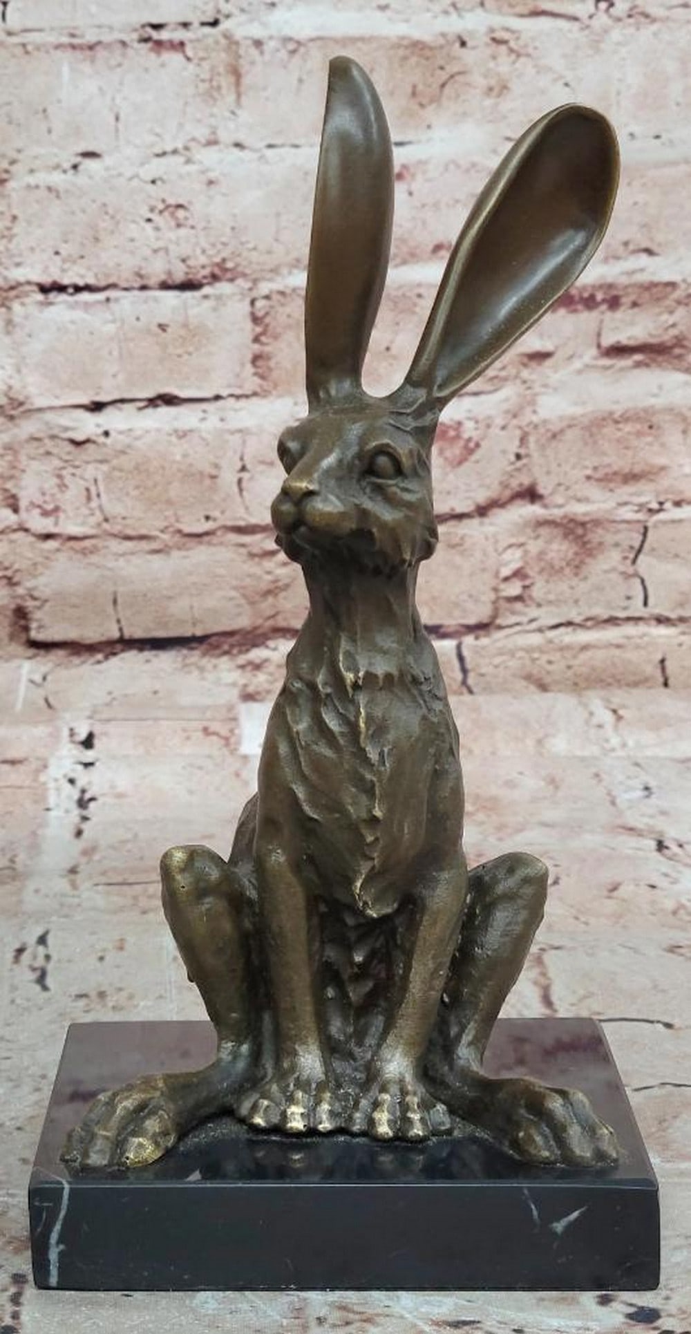 Milo Signed Hare Bronze Sculpture on Marble Base – 9" x 4": Milo Signed Hare Bronze Sculpture on Marble Base – 9" x 4" This hand made bronze sculpture by Milo depicts a hare in a poised, alert stance, capturing its elegance and vitality. The rich bro