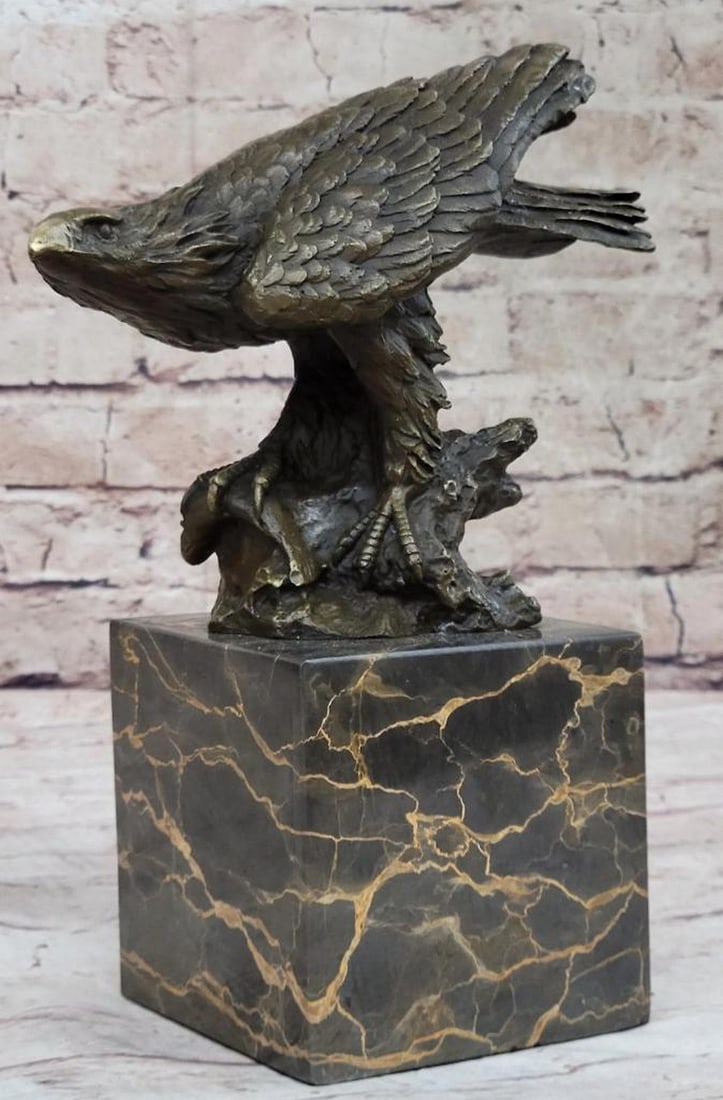 Perched American Eagle Original Bronze Statue - 10" x 8" (1 of 6)