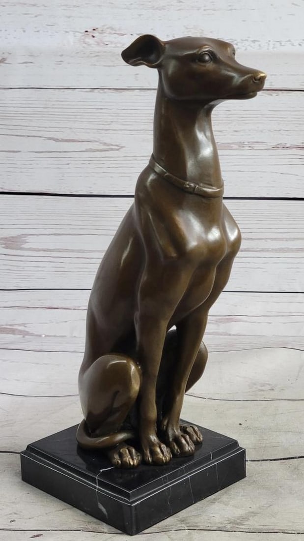 Barye Inspired Guardian Greyhound Bronze Sculpture - 11" x 5": Barye Inspired Guardian Greyhound Bronze Sculpture - 11" x 5" Experience the magnificence of this stunning sculpture capturing the elegance and strength of the Greyhound. A true work of art,