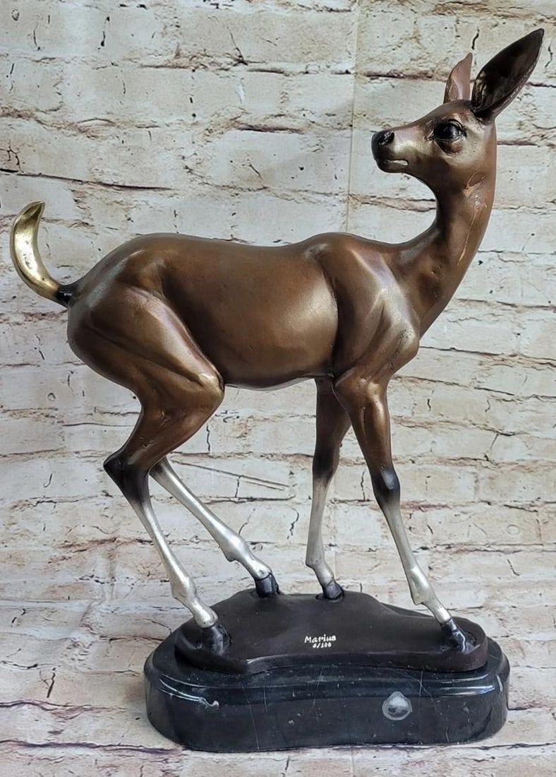 Young Fawn Bronze Sculpture - 16" x 14" (1 of 6)