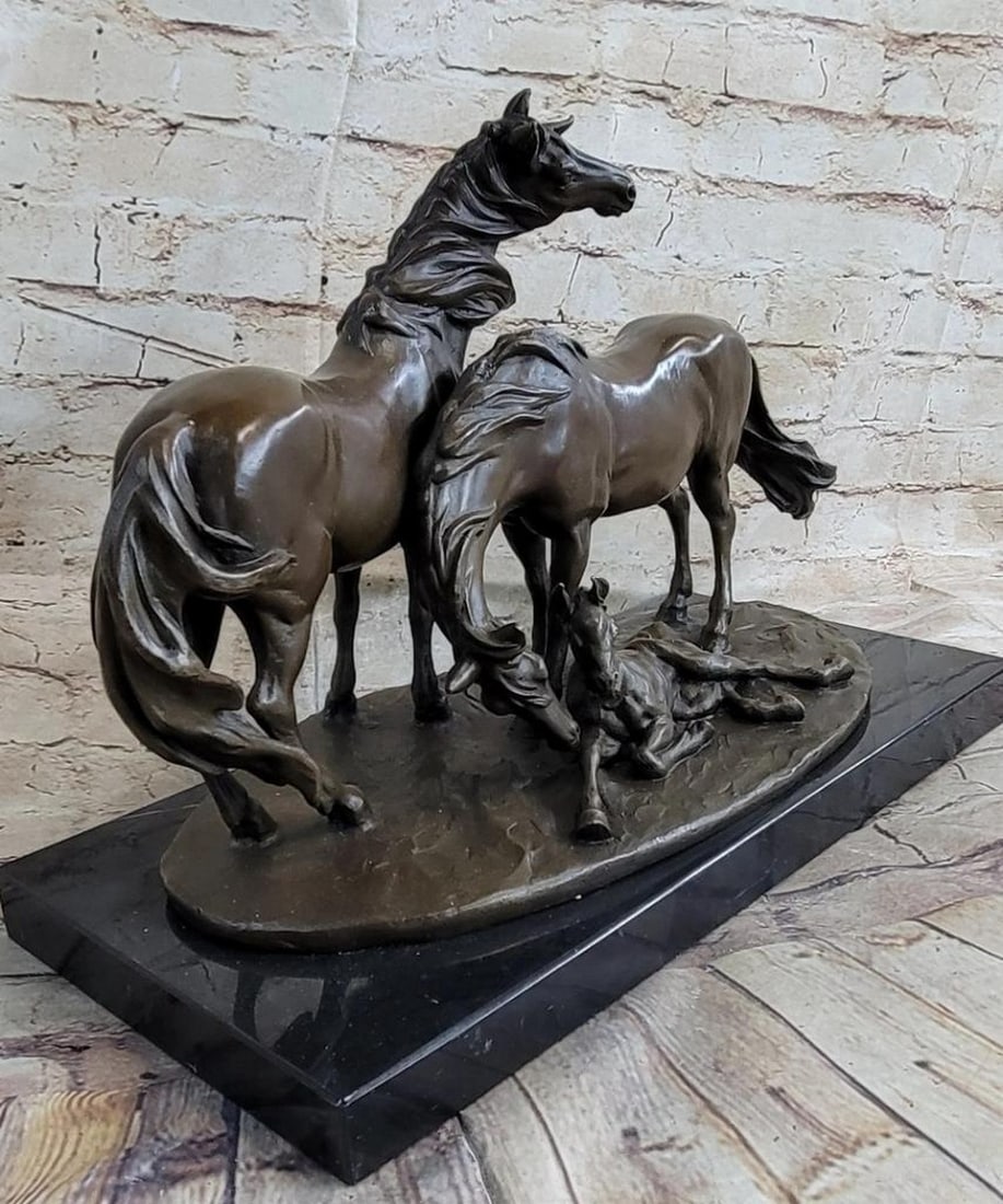 Signed Original Harmonious Horses Bronze Sculpture - 11" x 16" (1 of 5)