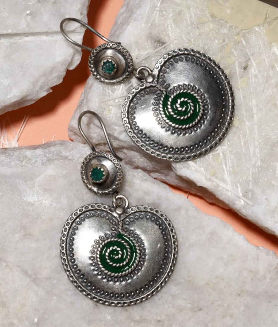 Emerald Whisper Dangle Earrings - 2