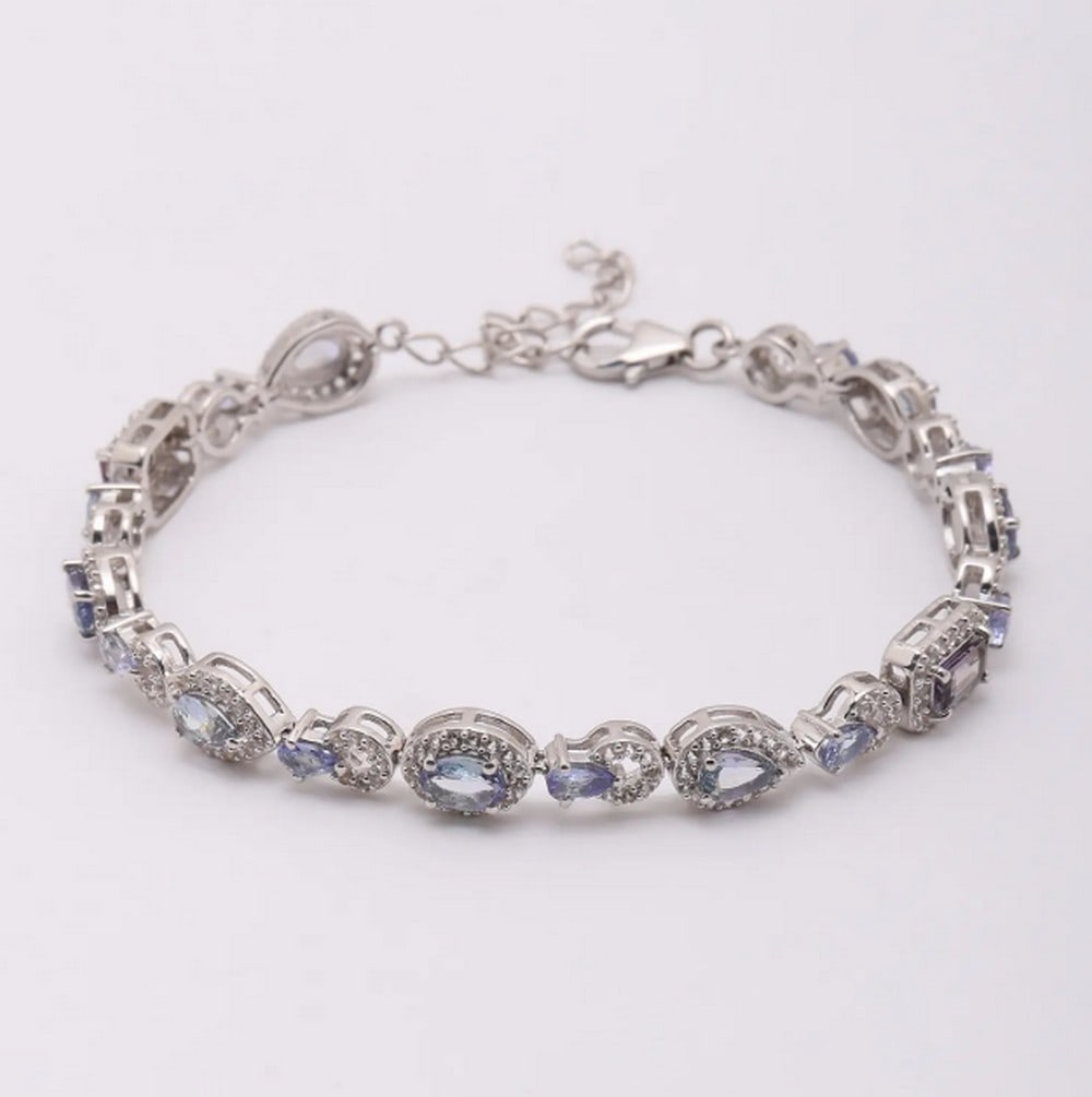 Lustrous Tanzanite Silver Bracelet (1 of 3)