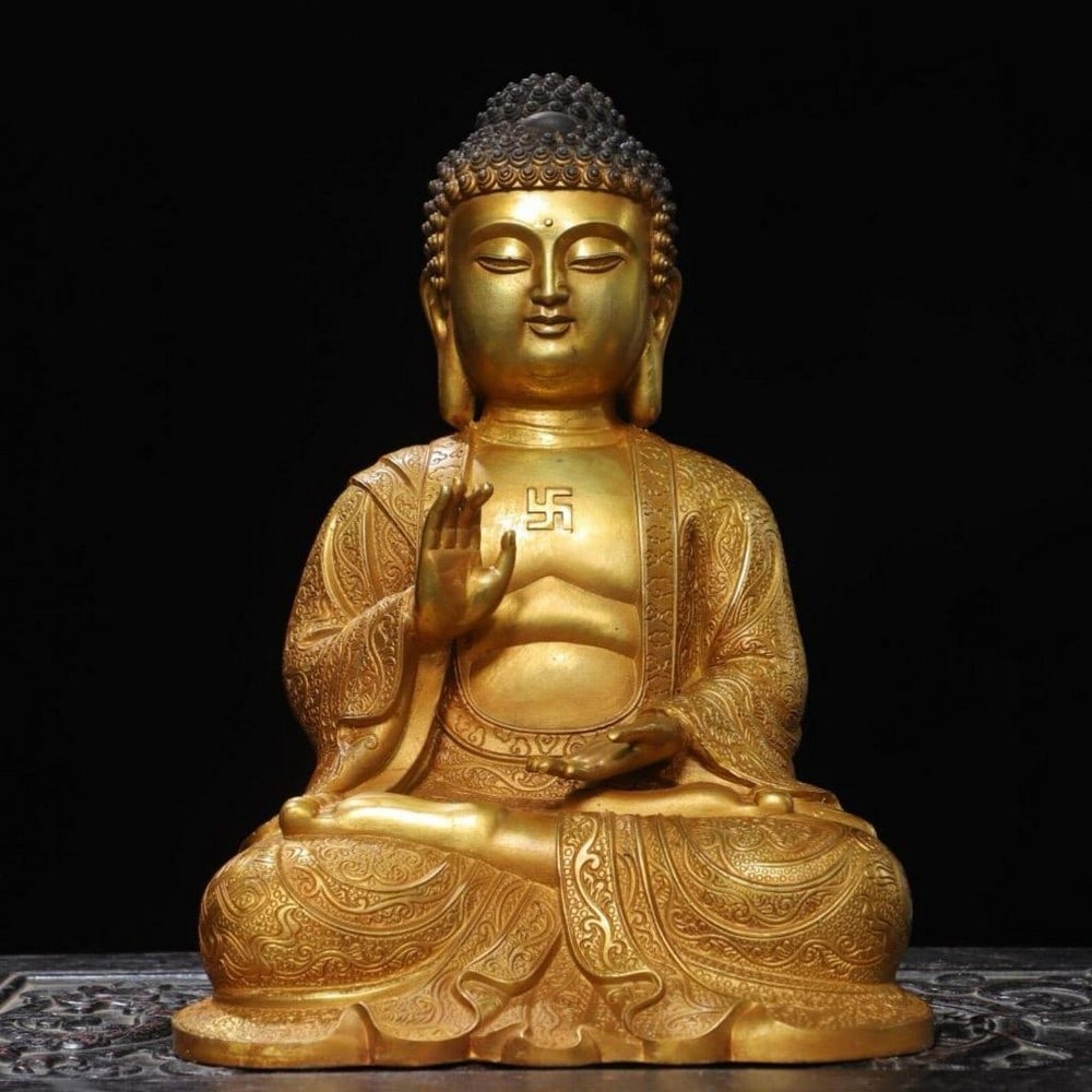 Chinese Antique Great Sun Buddha Bronze Statue Ornament (1 of 7)