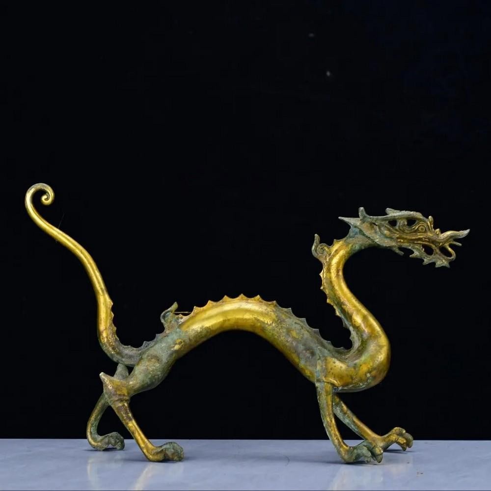 Hand-Crafted Antique Chinese Bronze Dragon Statue (1 of 6)