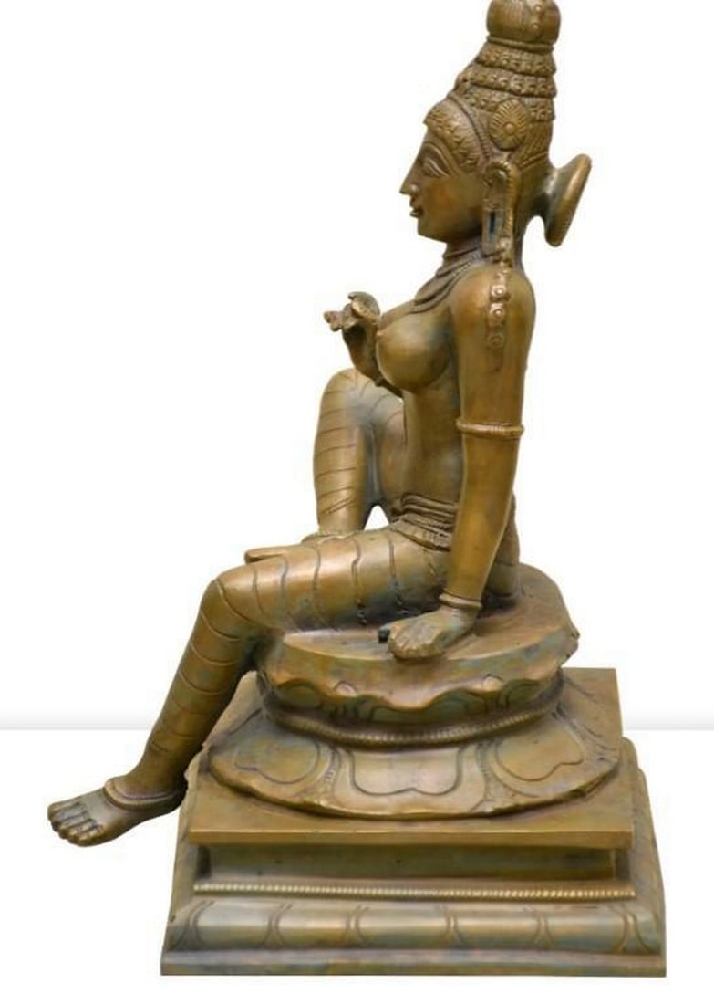 Sitting Devi Uma Panchaloha Bronze - 2