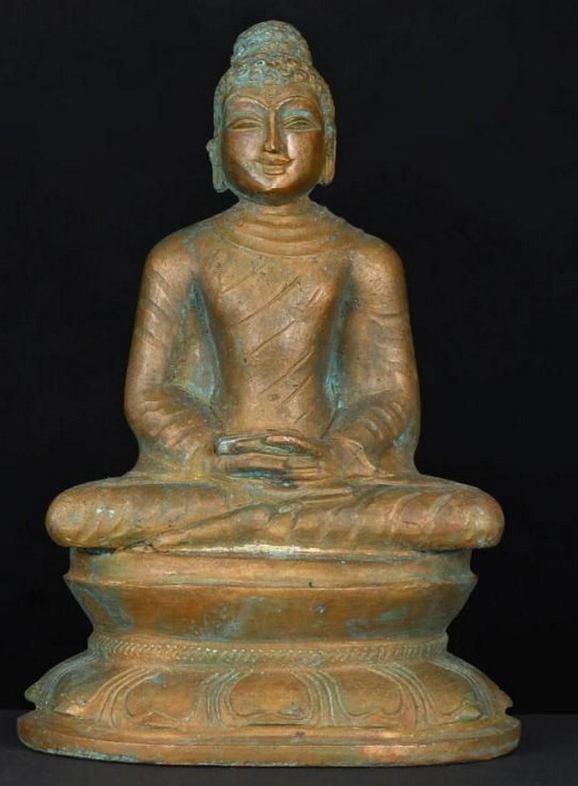 6" Buddha in Dhyan Mudra Pose Bronze Statue (1 of 3)