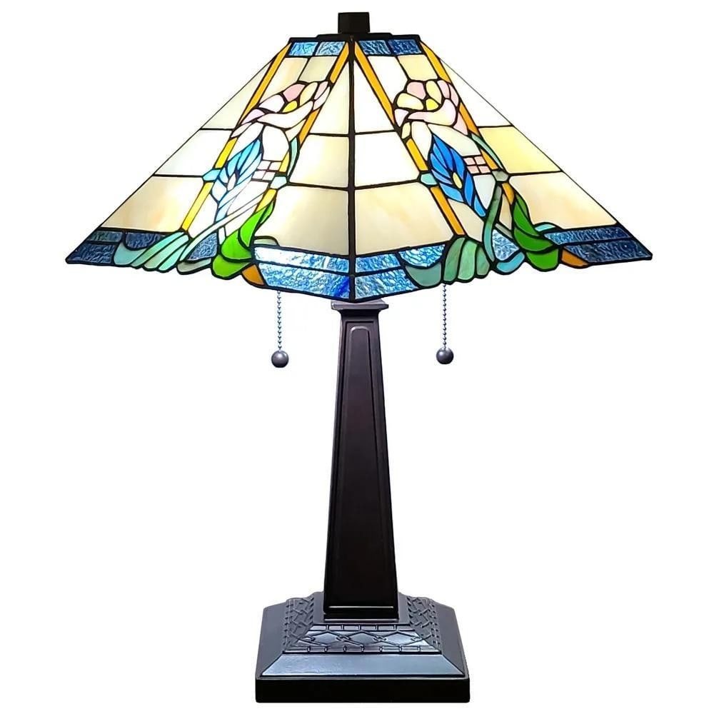 Tiffany Style Floral Stained Glass Table Lamp: Tiffany Style Floral Stained Glass Table Lamp Add warmth and classic elegance to your space with this Tiffany Style Floral Stained Glass Table Lamp. The handcrafted shade features delicate floral