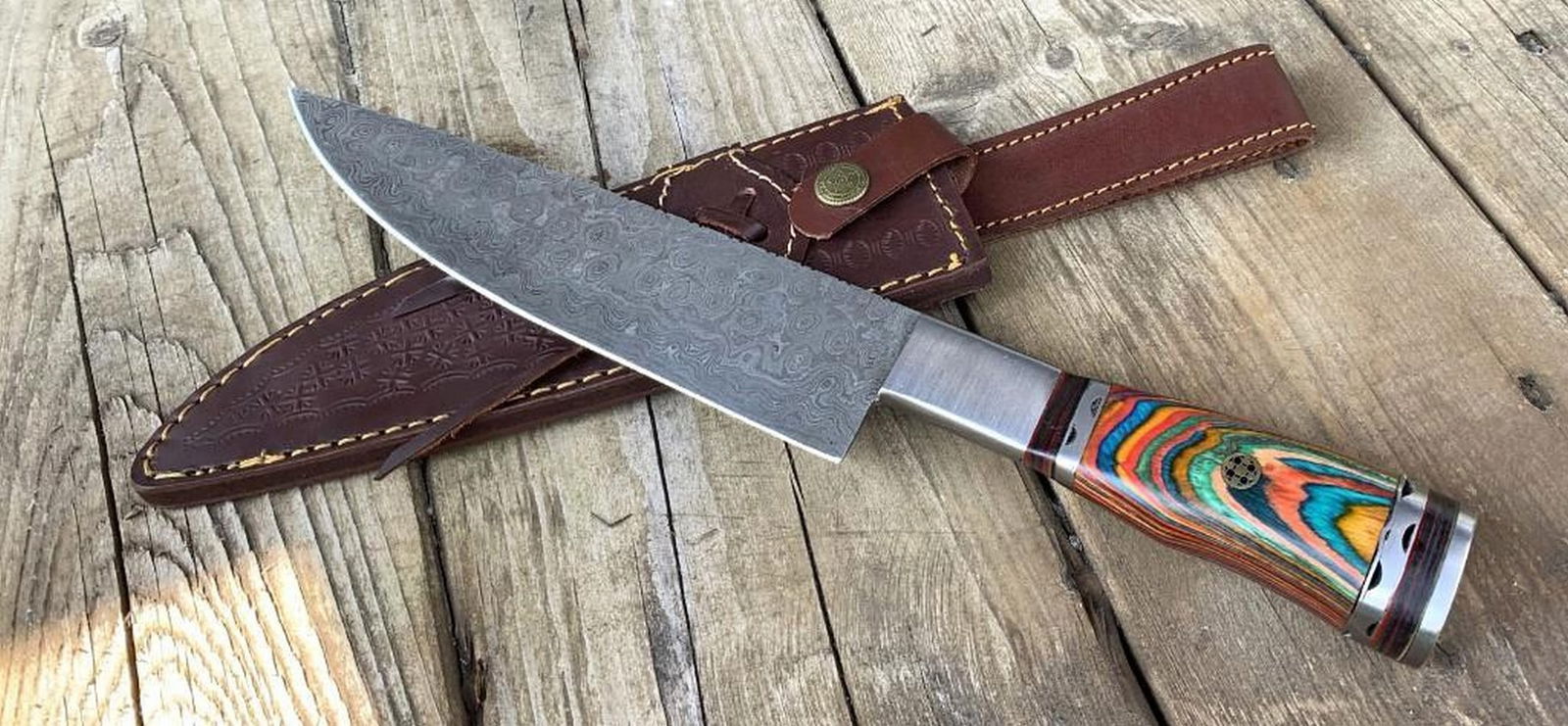 13" The Outback Damascus Chef's Knife - 4