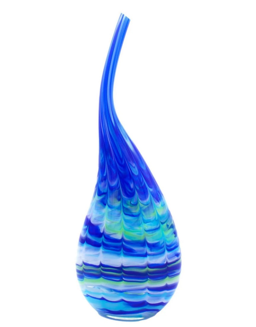 Missoni Drop Vase – Blue with Multicolor Effect: Missoni Drop Vase – Blue with Multicolor Effect This vase is part of our exclusive Missoni collection—a striking Venetian piece with a drop-shaped form, ideal for modern and stylish interiors. Its