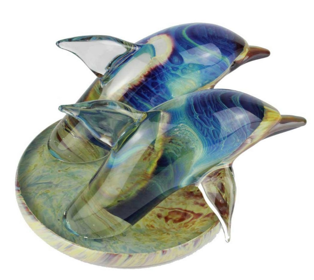 Murano Chalcedony Glass Dolphin Sculpture (1 of 4)