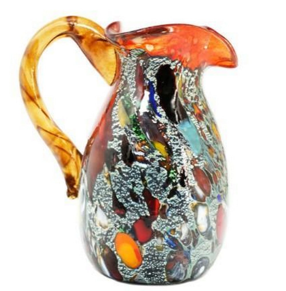 Silver-Adorned Murano Glass Carafe (1 of 4)