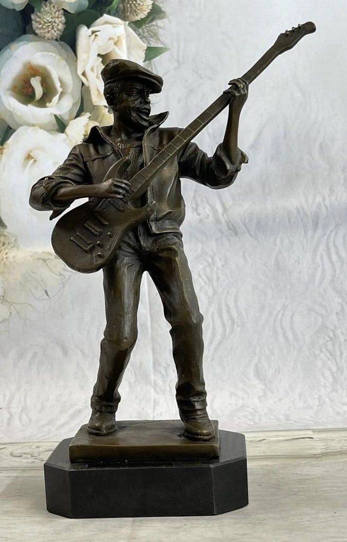Signed Original Musician Jimi Hendrix Bronze Sculpture (1 of 5)