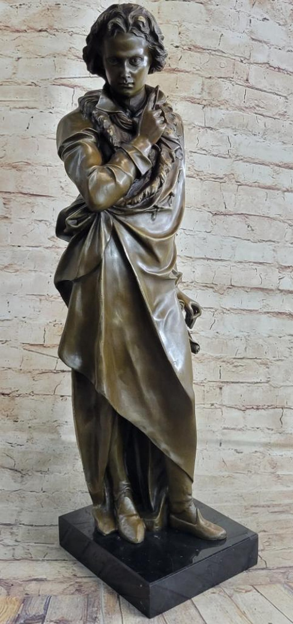 Bronze Sculpture Honoring Composer Frederic Chopin by Carrier – 27" x 8.5" (1 of 6)