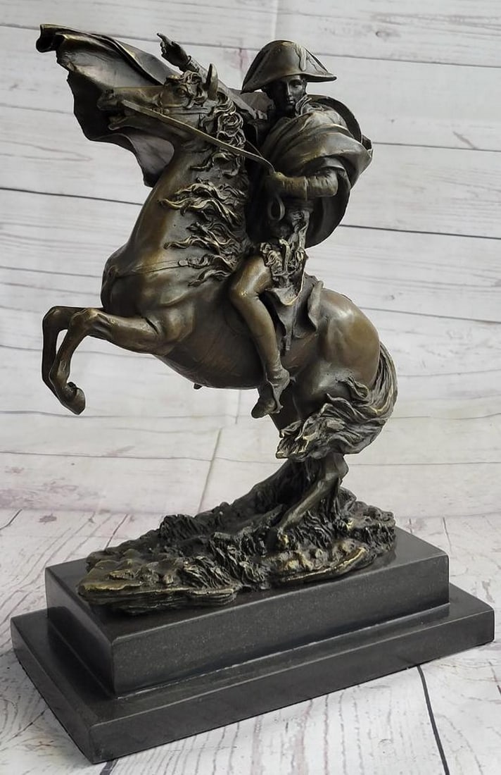 Conqueror's Journey Napoleon Bonaparte Crossing the Alps Bronze Metal Sculpture - 13" x 9" (1 of 6)