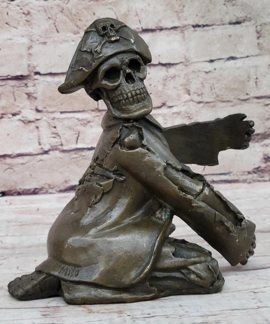 Skeleton Pirate Wine Holder Inspired Bronze Statue - 8" x 6" (1 of 4)