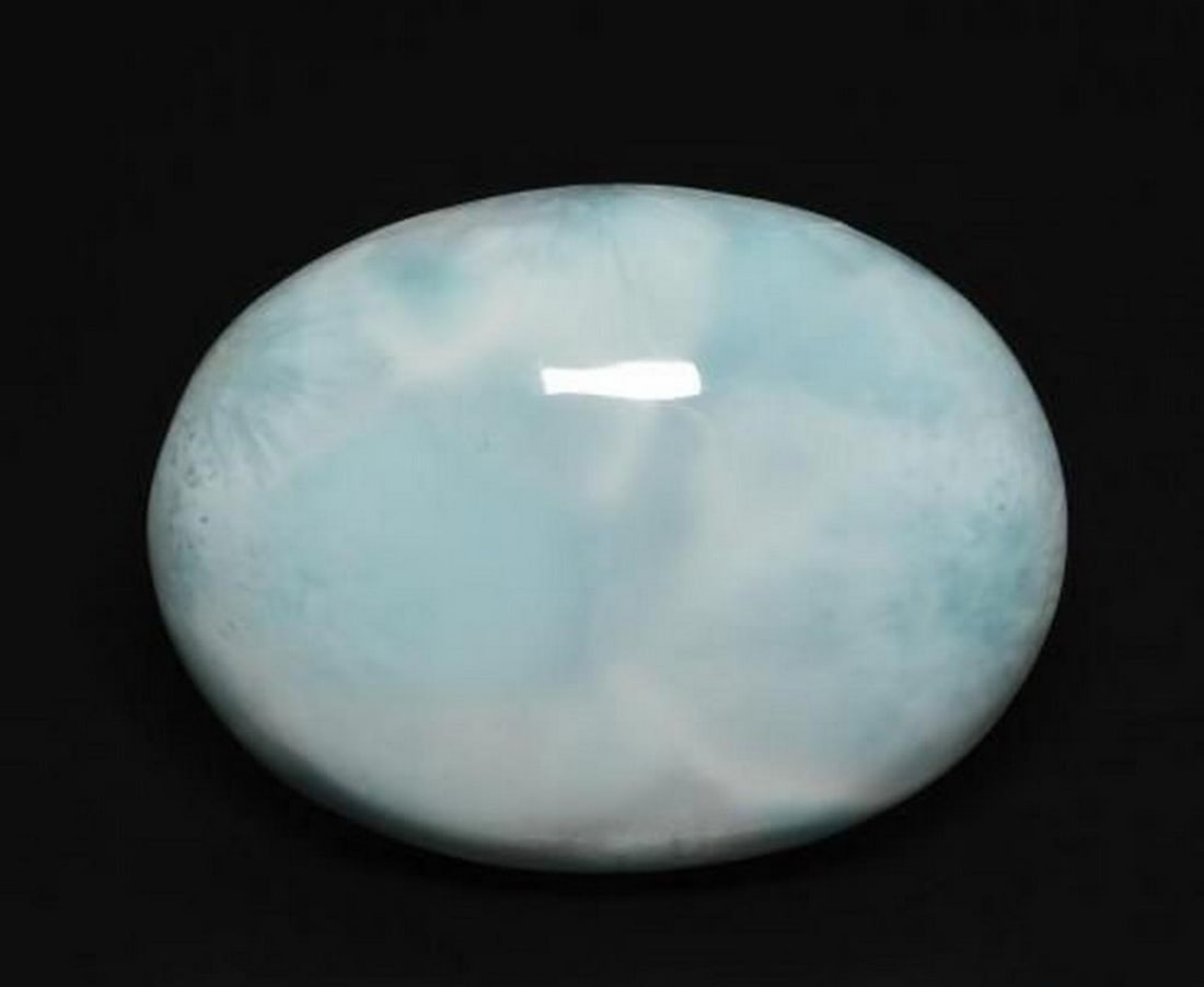 15.32 ct Natural Sea Foam Blue Larimar, Oval Cabochon, Untreated (1 of 2)