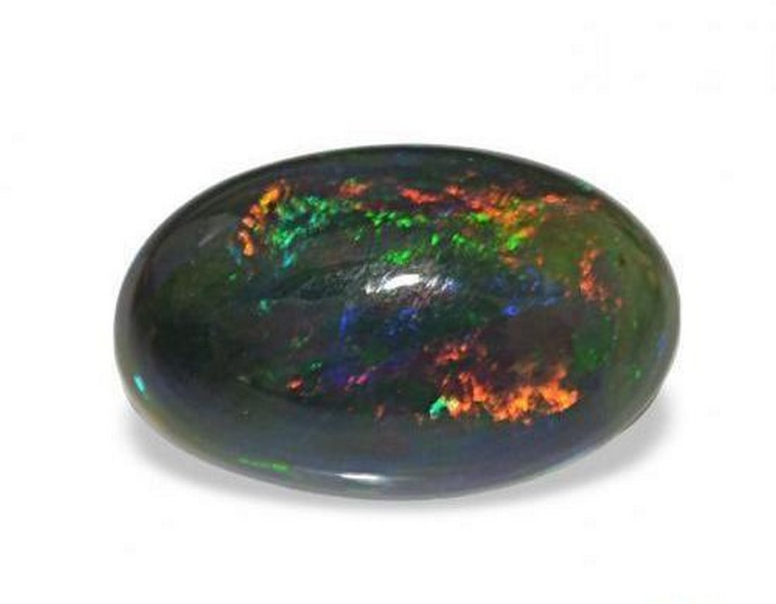 2.13ct Oval Cabochon Natural Multicolor Black Opal Gemstone (1 of 3)