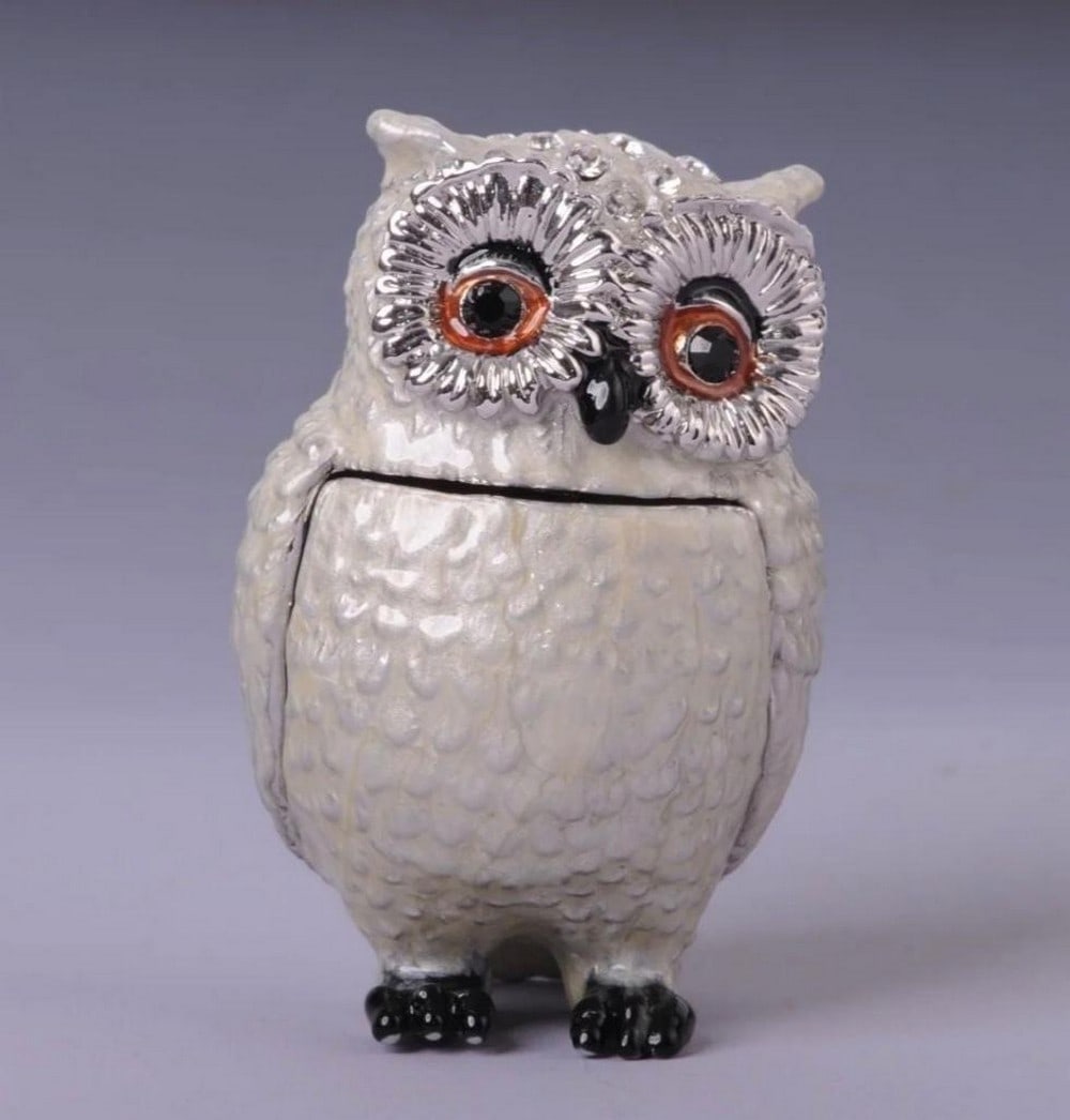 White Austrian Crystal Owl Trinket Box (1 of 5)