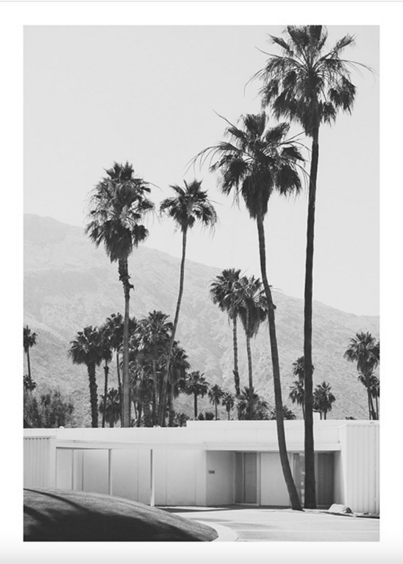 Desert House Poster Print: Desert House Poster Print This house in Hollywood brings the classic beauty of Mid-century modern architecture to your walls! Dimensions: 50cm x 70cm View Photos For Further Details.