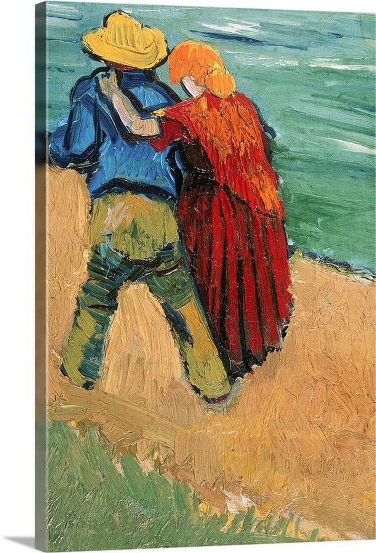 A Pair of Lovers, Arles, 1888 Canvas Reproduction Print: A Pair of Lovers, Arles, 1888 Canvas Reproduction Print Bring romantic warmth and timeless artistry to your space with *A Pair of Lovers, Arles, 1888* by Vincent van Gogh. This Post-Impressionist mas
