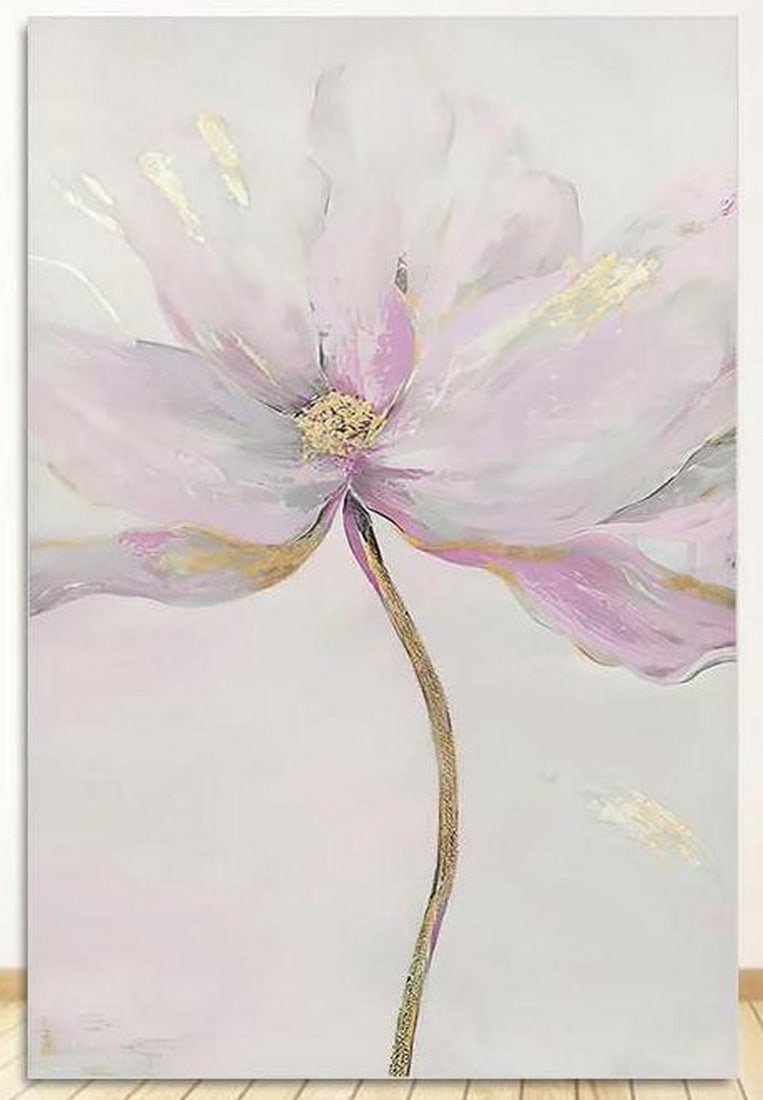 Blush Bloom: A Touch of Gold Picture: Blush Bloom: A Touch of Gold Picture. Bring elegance and serenity into your space with a captivating depiction of a delicate pink flower adorned with subtle, radiant gold accents. The soft blush