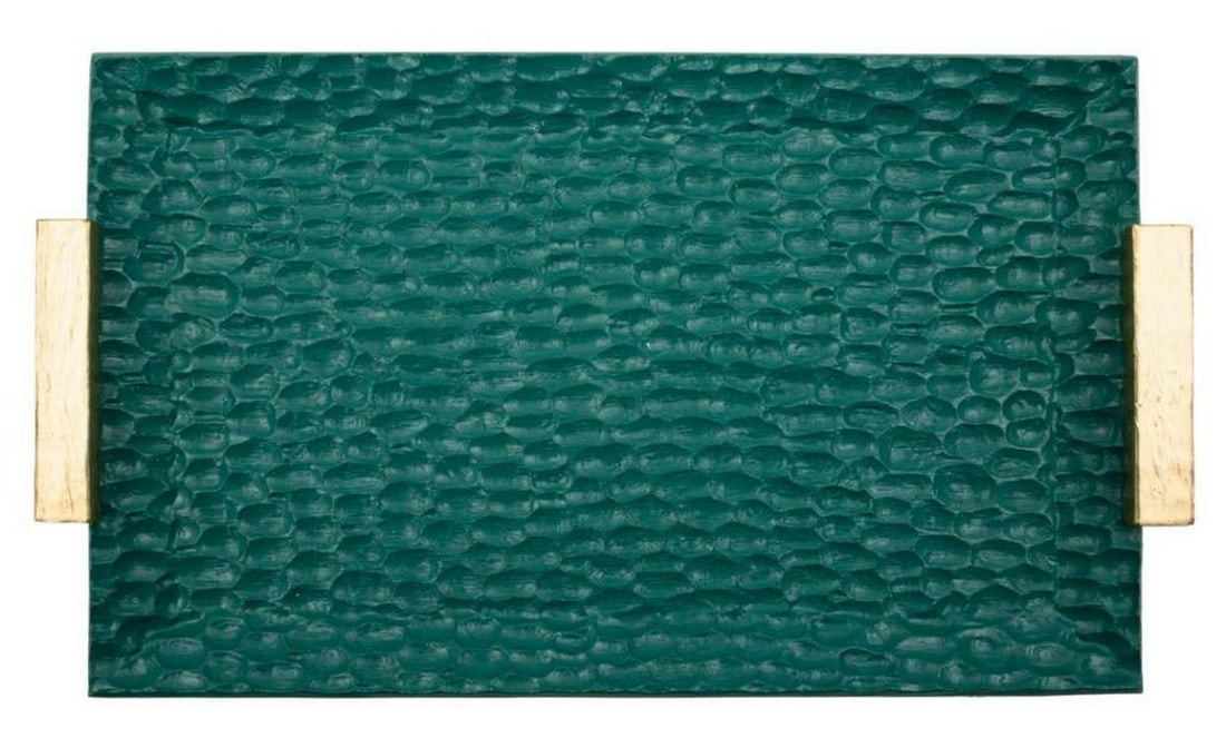 Chic Green Textured Serving Tray - 3